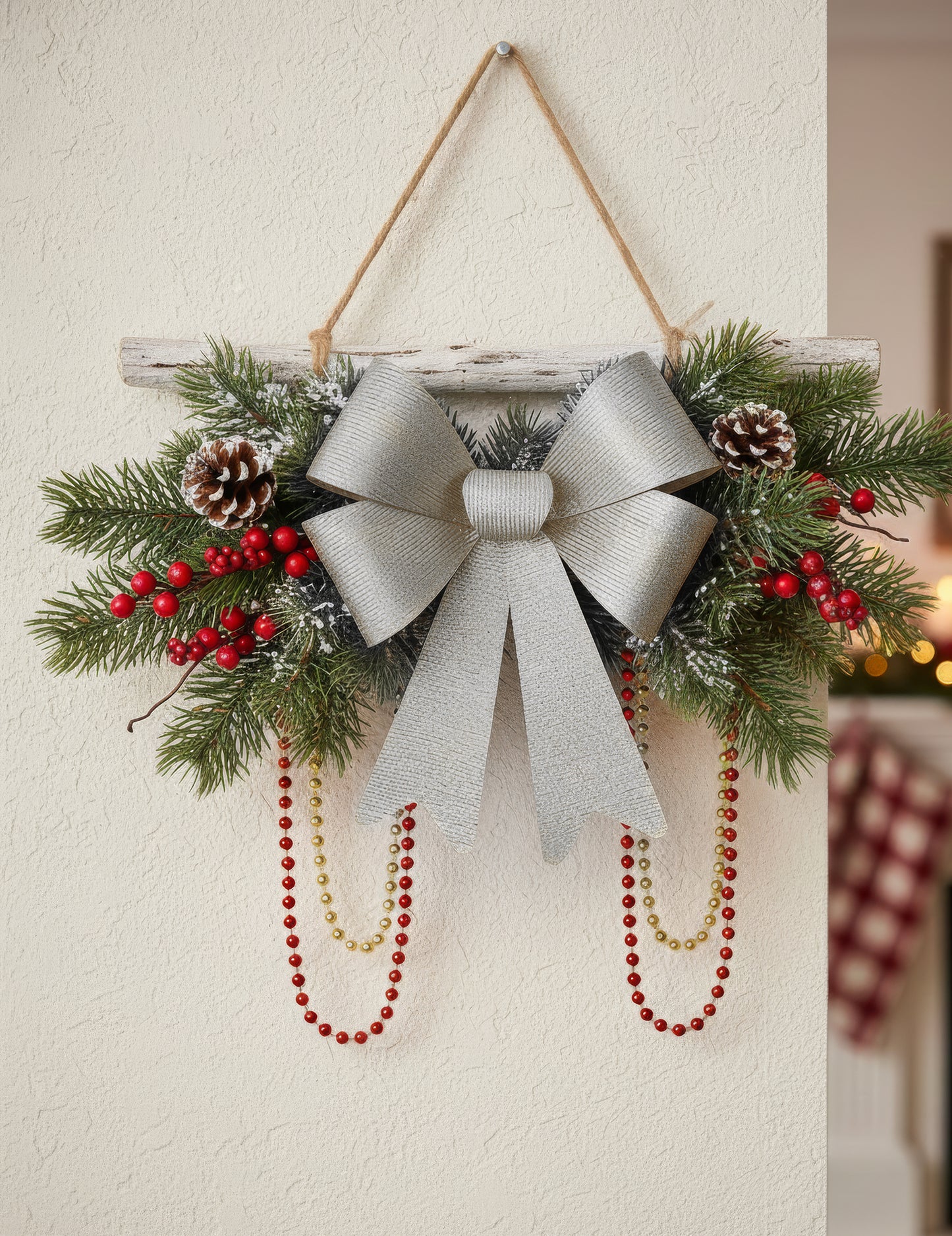 Sjajna srebrna mašna 36 x 51 cm 