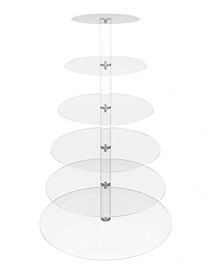 Présentoir à gâteaux à étages rond transparent