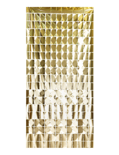 Zlatna zavjesa s kvadratima 100 x 200 cm 