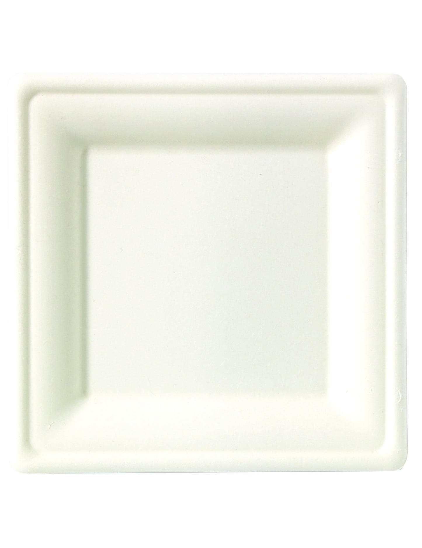 Assiettes carrées fibre de canne blanches compostables