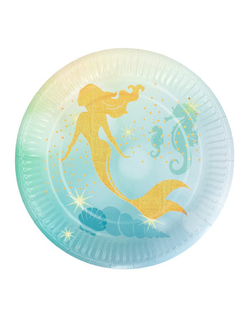 10 papirnatih tanjura s motivom zlatne sirene 23 cm