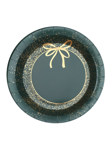 10 zelenih i zlatnih božićnih papirnatih tanjura 23 cm šik dizajn