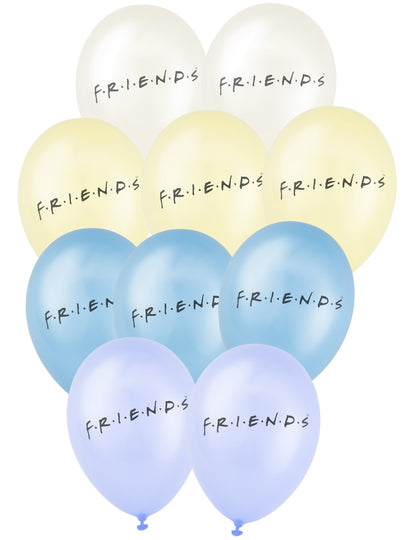 Ballons latex Friends pour fête multicolores pastel