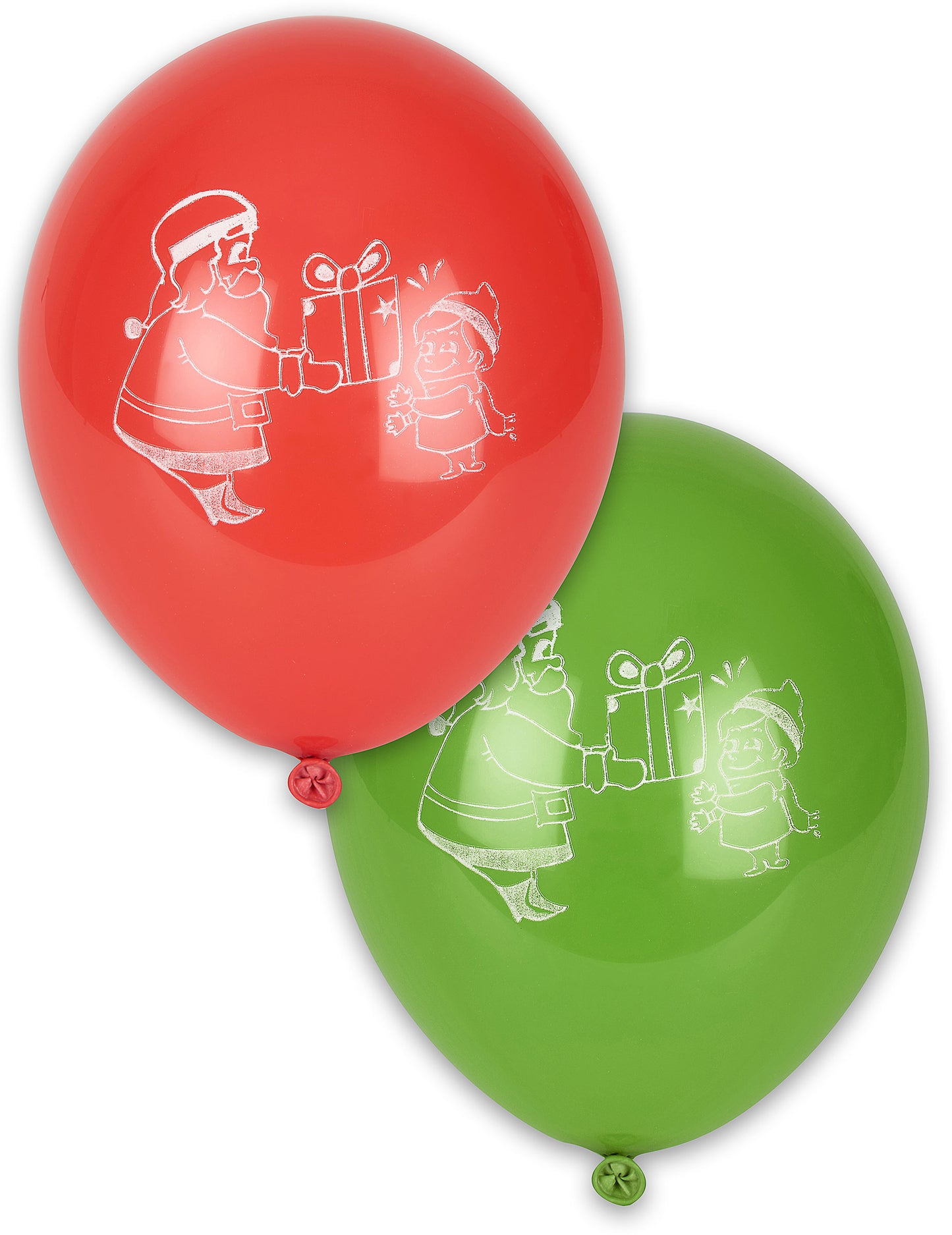 10 crvenih i zelenih božićnih balona 28 cm