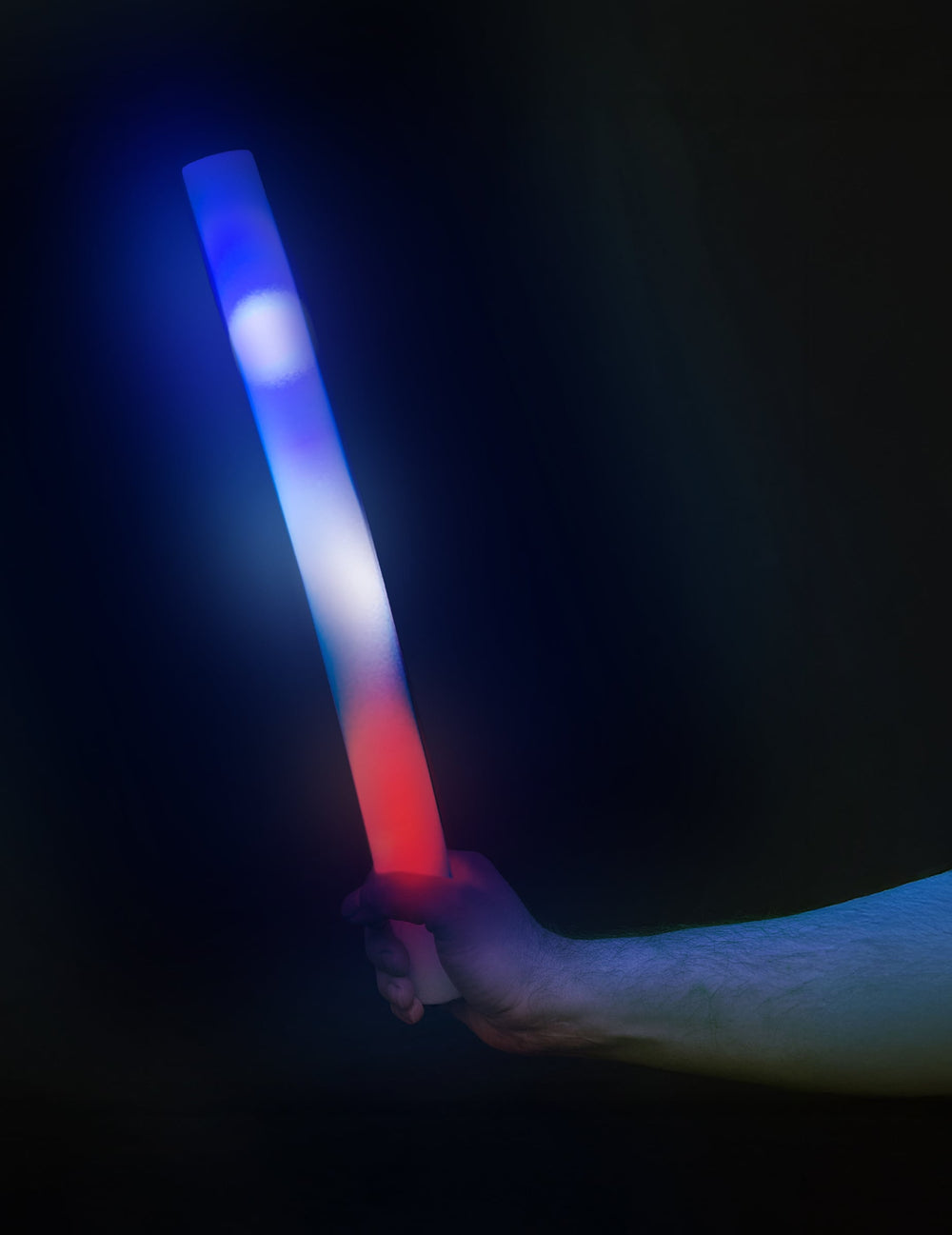 Bâton lumineux LED en mousse France pour supporter bleu blanc rouge