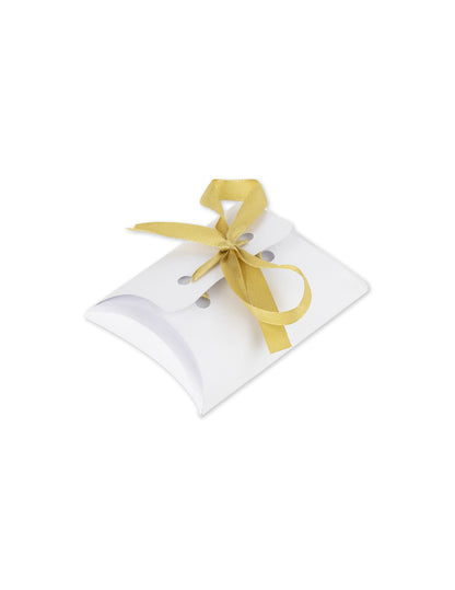 10 bijelih kutija sa zlatnom satenskom vrpcom 10 x 7,5 cm