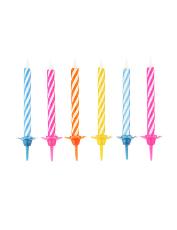 10 obojenih rođendanskih svijeća s 6 cm bobbles