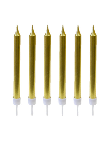 10 metalnih zlatnih rođendanskih svijeća 7 cm