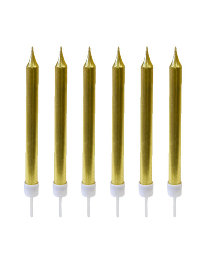 10 metalnih zlatnih rođendanskih svijeća 7 cm