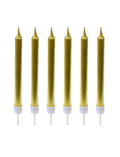Bougies d'anniversaire dorées métallisées