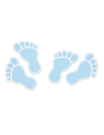 10 plavih drvenih konfeta za dječja stopala za baby shower