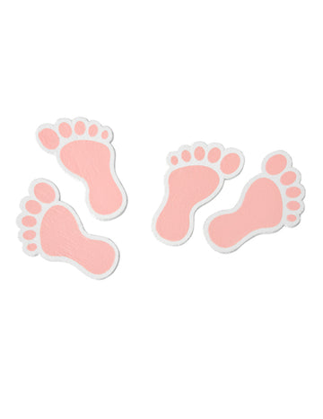 10 ružičastih drvenih konfeta za dječje nožice za baby shower