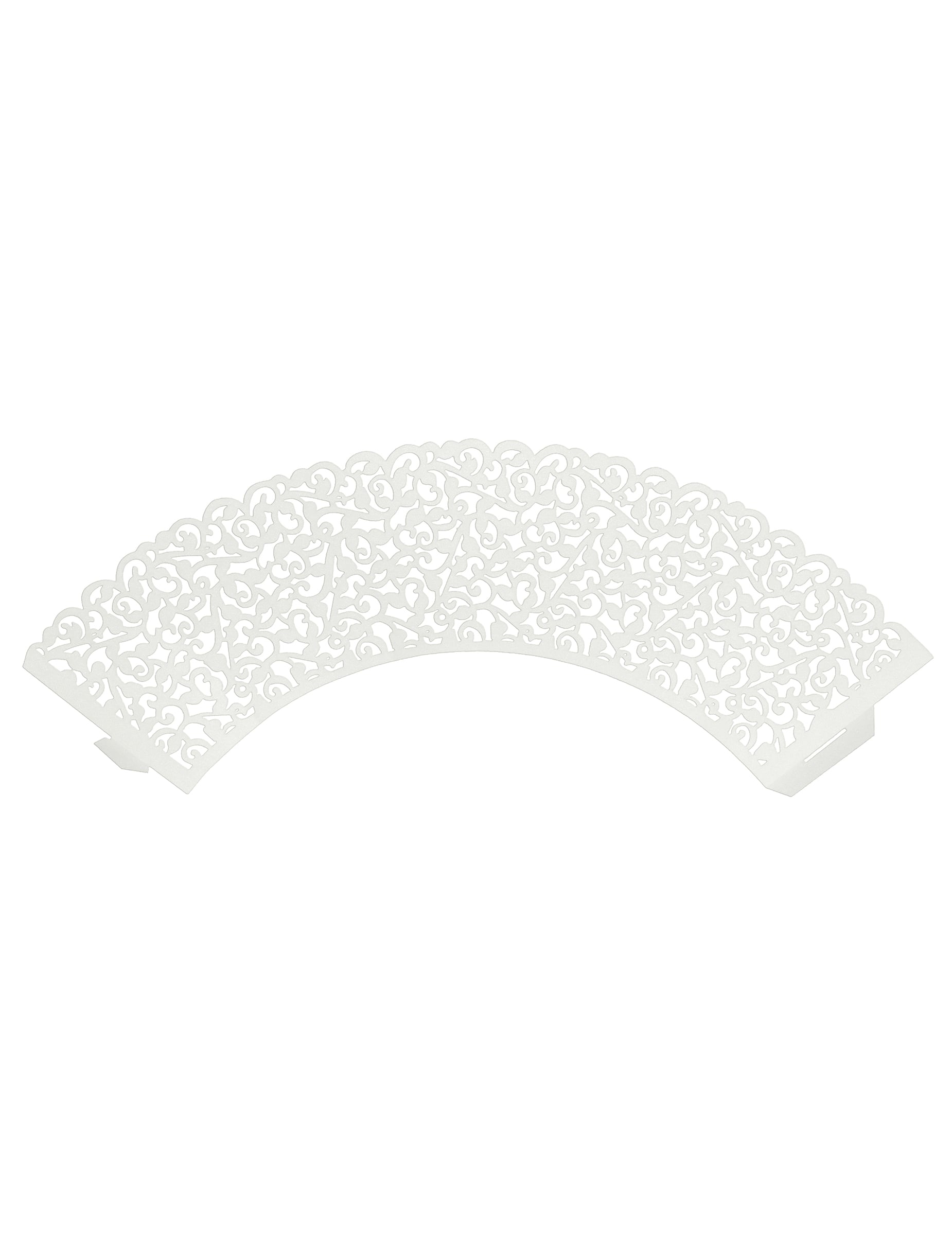 Vue à plat des contours pour cupcakes dentelle pour mariage