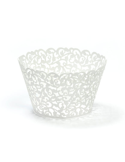 Contours pour cupcakes dentelle pour mariage blancs