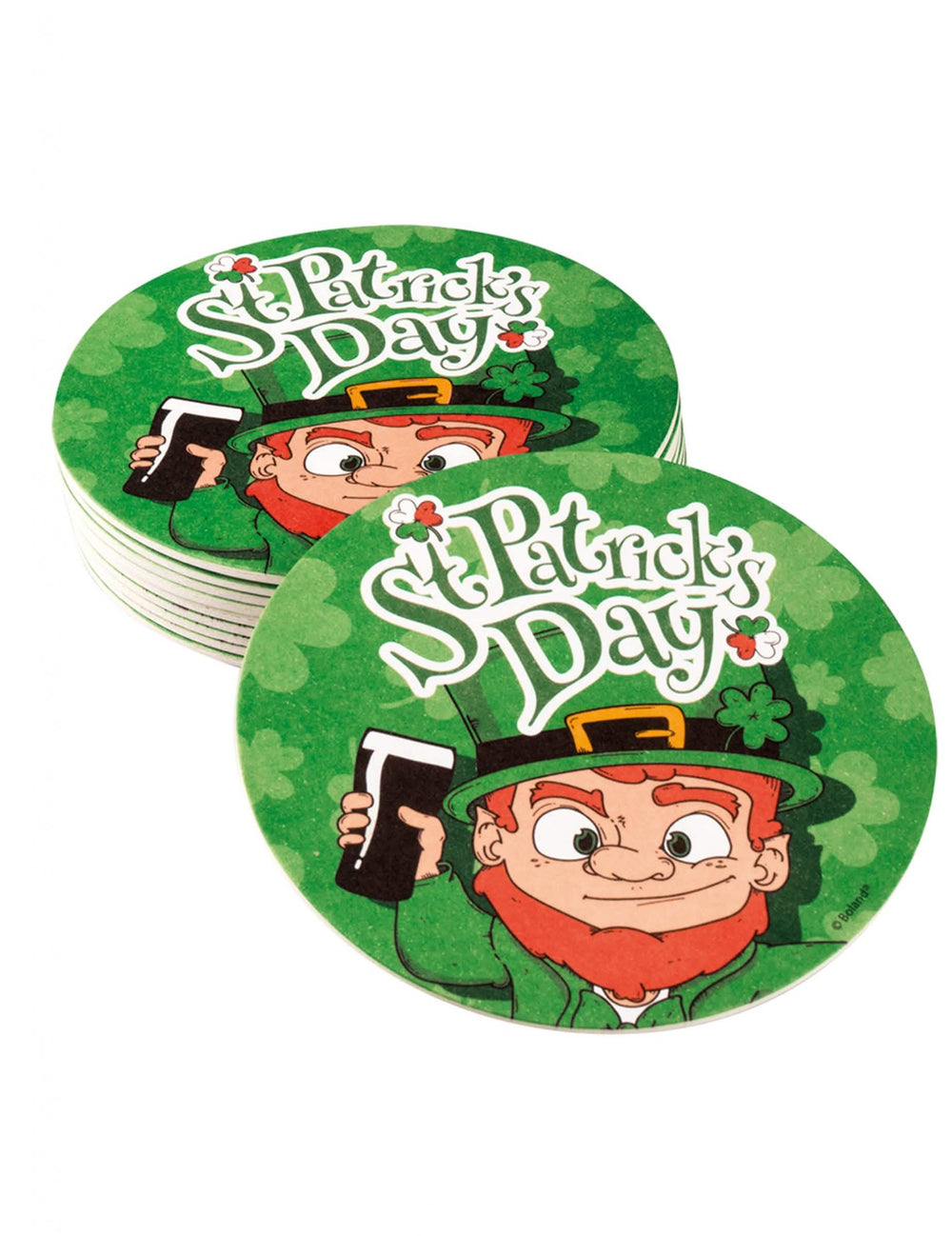Podmetači za čaše sveti patrik za odrasli zeleni s ilustracijom leprechauna