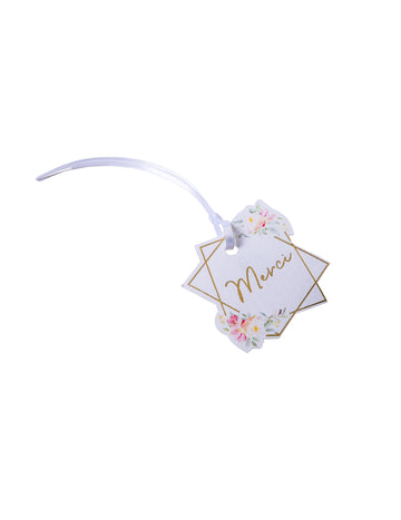 10 akvarelnih zahvalnica sa zlatnom folijom i satenskom vrpcom, 5,5 x 5,2 cm cm cvjetni uzorak