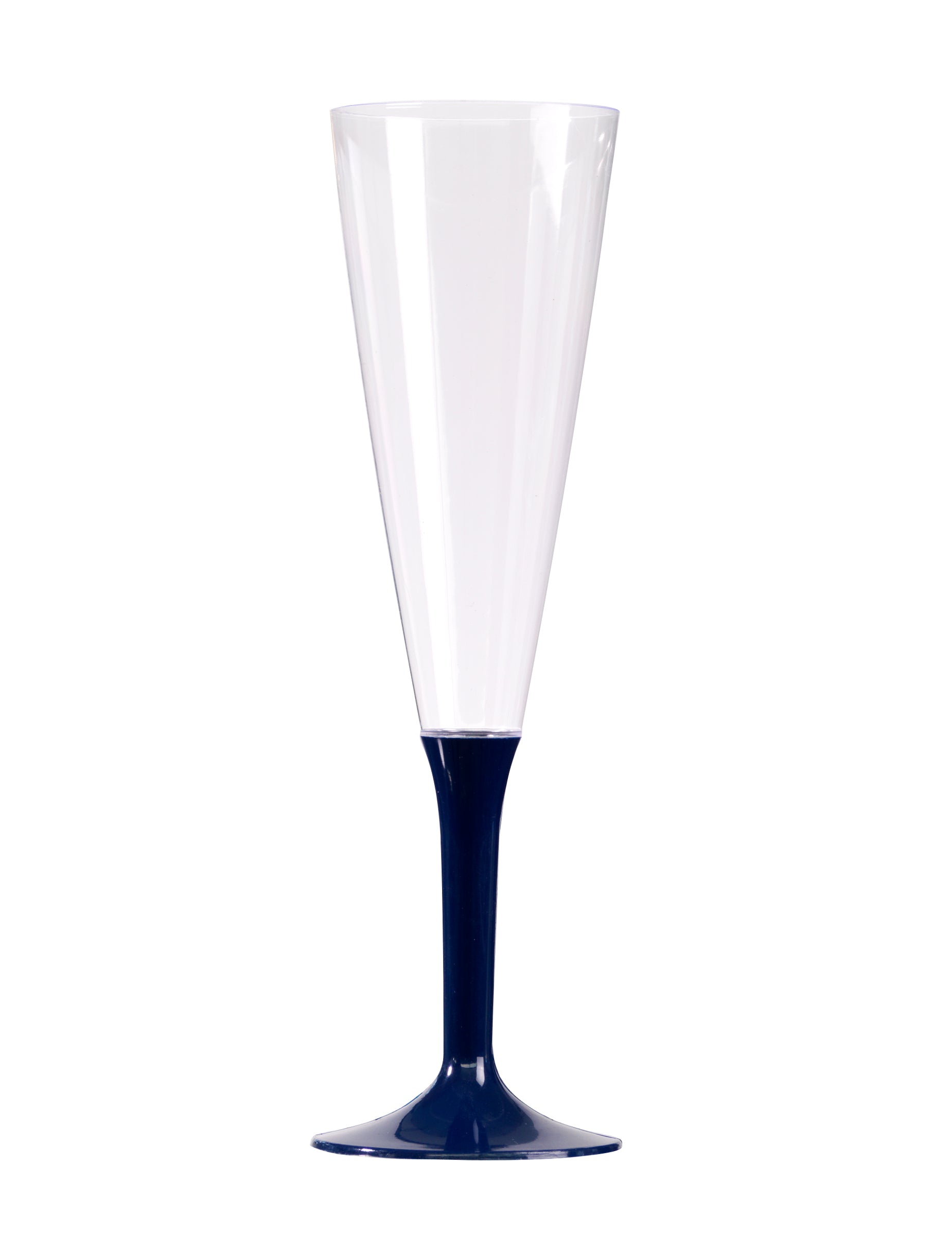 Flûte à champagne avec pied bleu marine en plastique