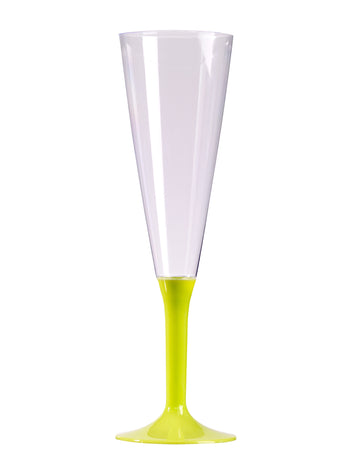 10 čašica za šampanjac s okusom anisa, zelene stabljike, 150 ml, za rođendan