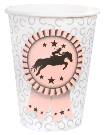 10 kartonskih jahačkih čaša 7,8 x 9,7 cm uzorak potkove