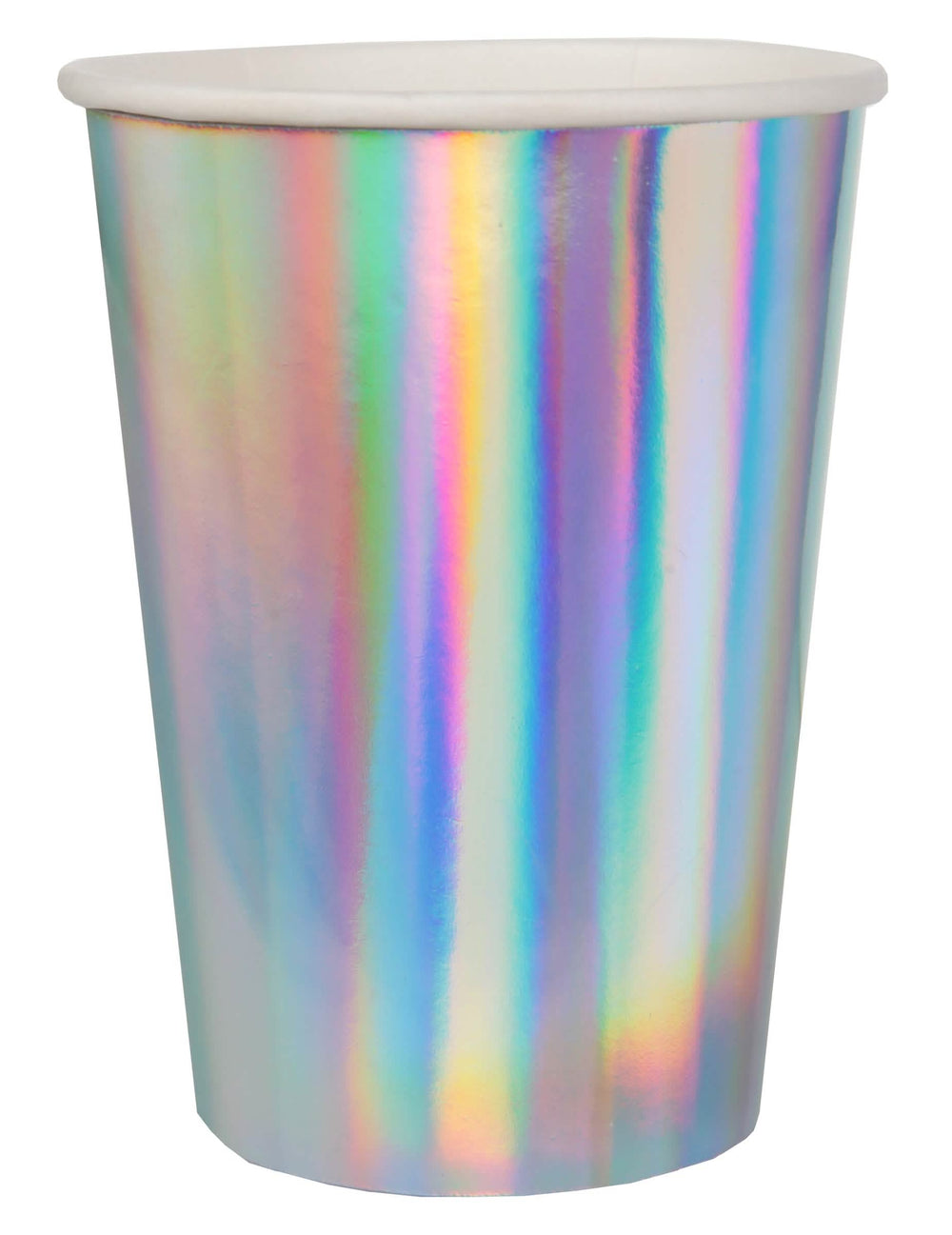 Iridescentne papirnate čaše za zabavu, srebrne holografske
