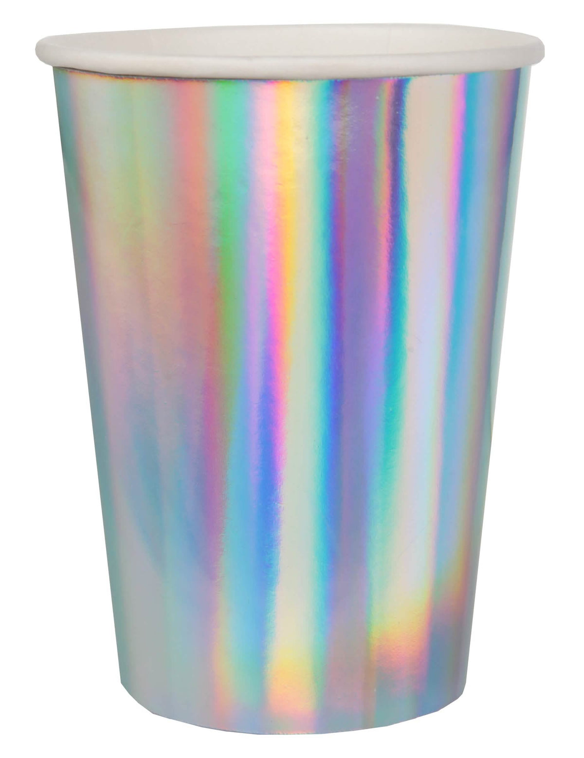 Iridescentne papirnate čaše za zabavu, srebrne holografske