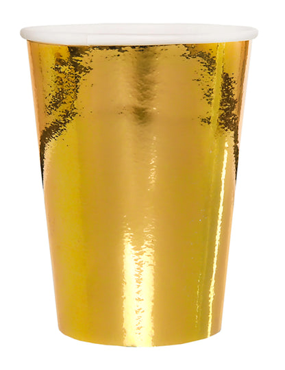 Gobelet en carton métallisé or brillant