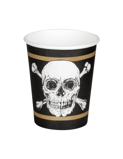 10 Pirate Cardboard Cups Jolly Roger 21 Cl