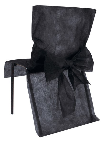 Housses de chaise premium avec nœud pour fête noires