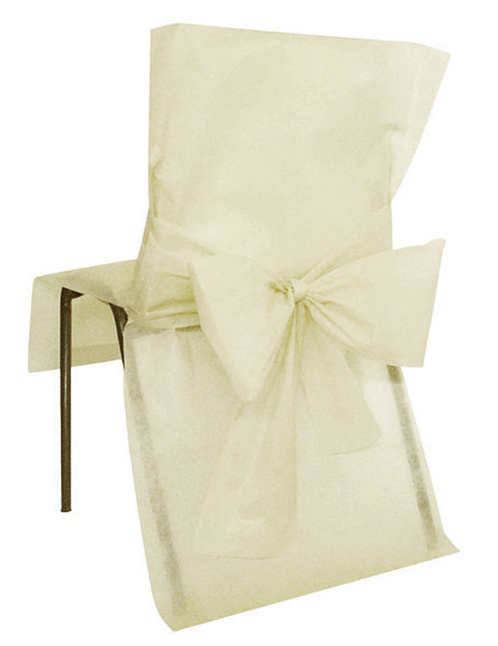 Housse de chaise premium avec nœuds ivoire