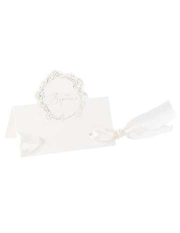 10 papirnatih kartica s mjestima za krštenje, 8 x 6,5 cm cm zlatni cvjetni uzorak