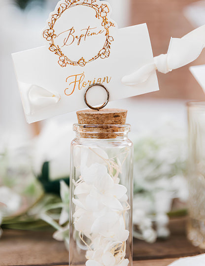 10 papirnatih kartica s mjestima za krštenje, 8 x 6,5 cm cm zlatni cvjetni uzorak