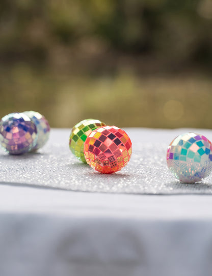 10 mini višebojnih iridescentnih disco kuglica 4 cm