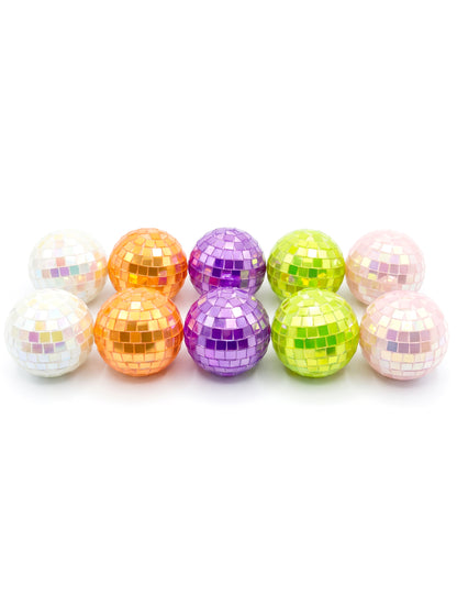 10 mini višebojnih iridescentnih disco kuglica 4 cm