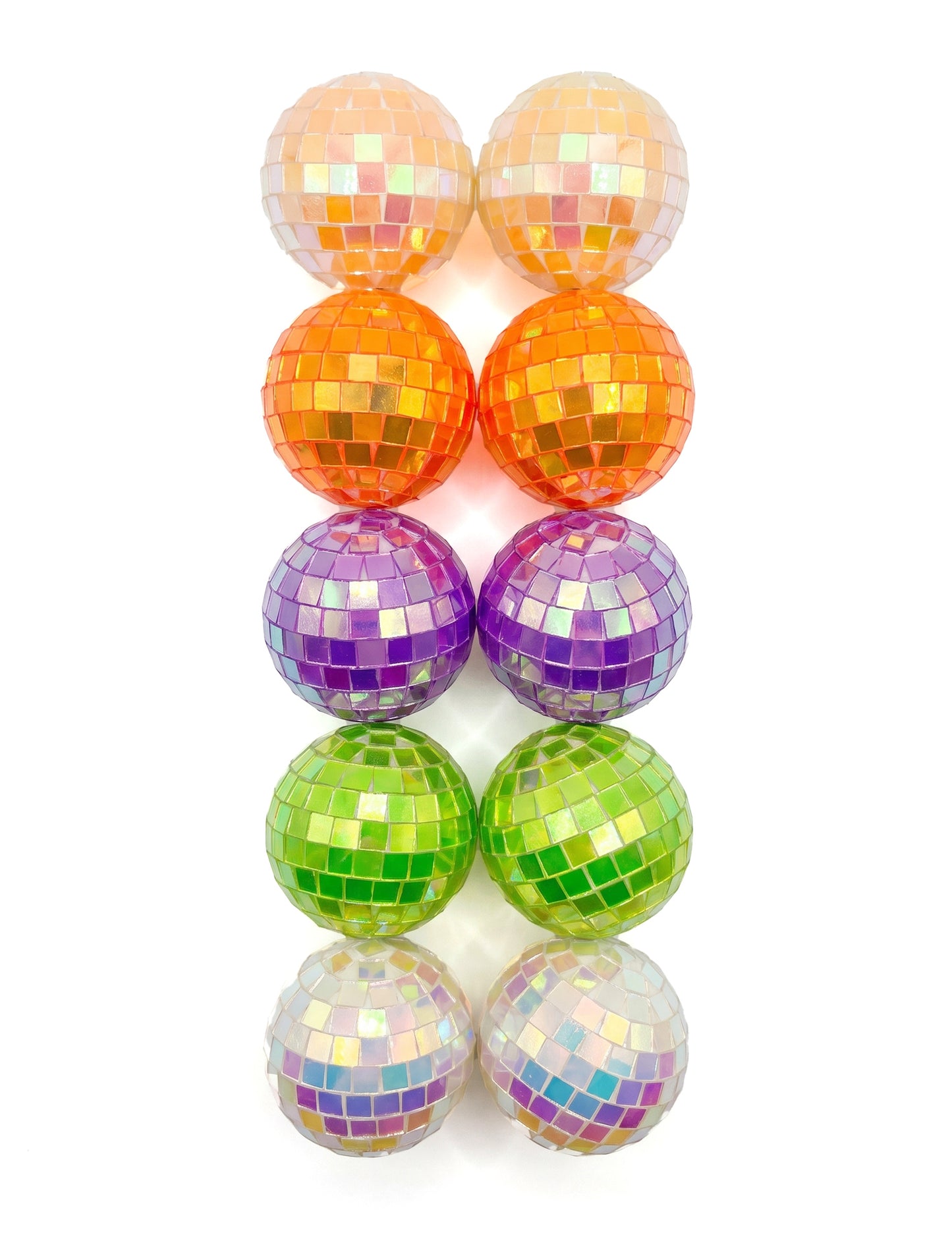 10 mini višebojnih iridescentnih disco kuglica 4 cm