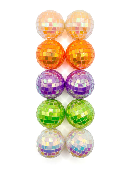 10 mini višebojnih iridescentnih disco kuglica 4 cm