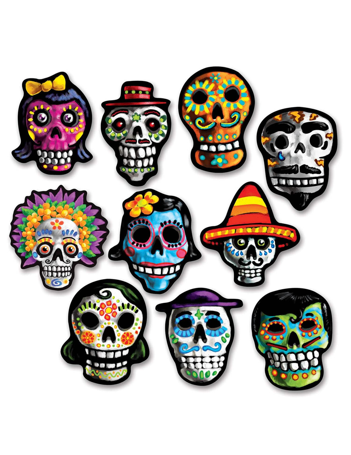 Mini kartonske dekoracije Dia de los Muertos za višebojnu zabavu