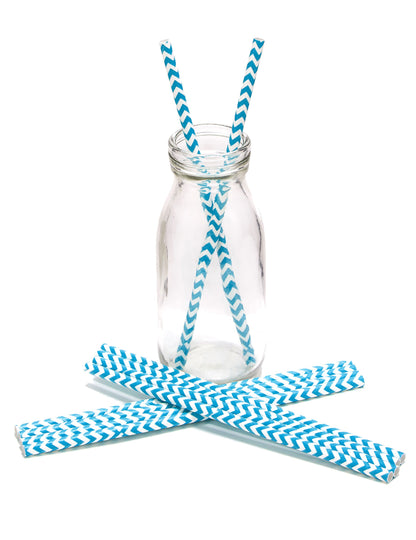 10 plavih i bijelih Chevron Cardboard Smambs 20 cm
