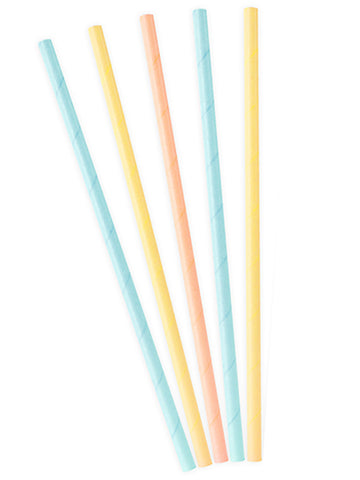 10 kartonskih slamki pastelnih boja 19,5 cm za rođendan