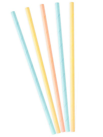 Pailles en carton pour anniversaire couleurs pastel