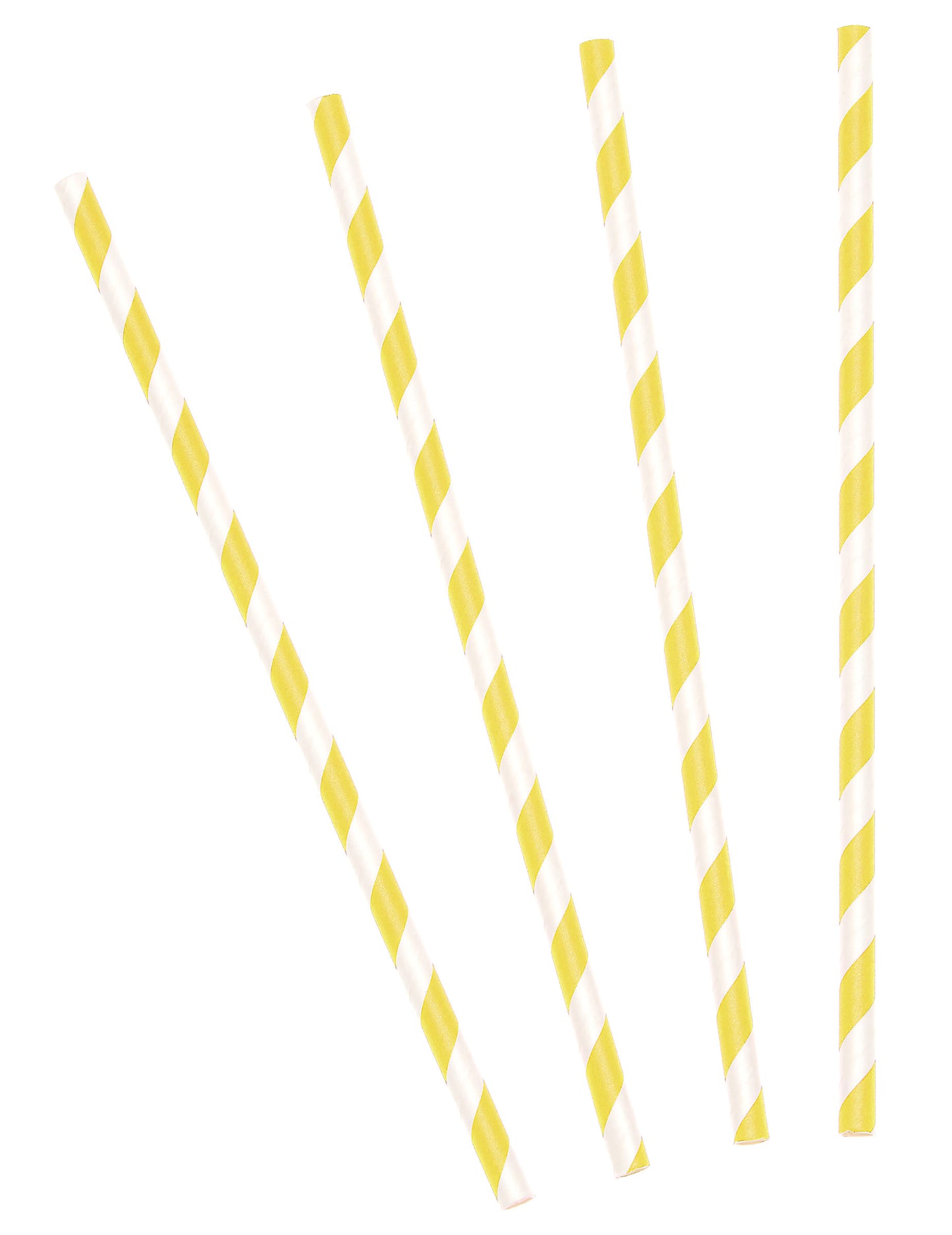 10 žutih prugastih kartonskih slamki 19,5 cm za koktele