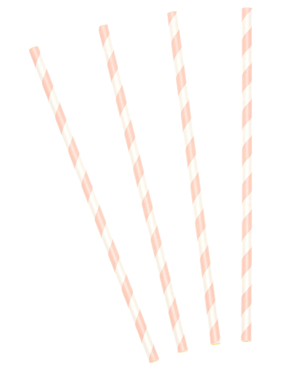 Pailles en carton rayées pour boissons froides rose et blanc