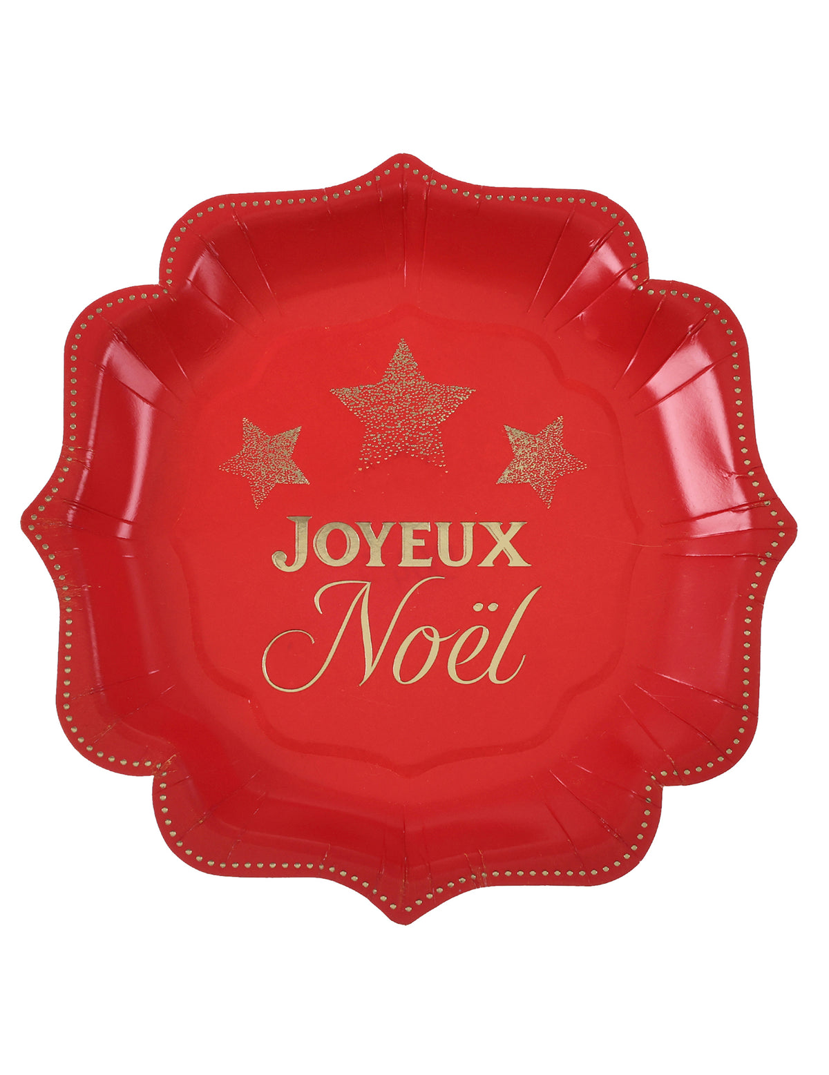 10 petites assiettes Noël Étincelant rouges 18 x 18 cm