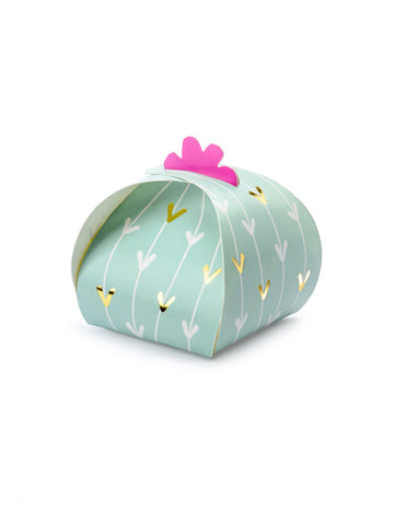 10 kartonskih kutija, boja kaktus mente, 6 x 6 cm fuksija i zlato