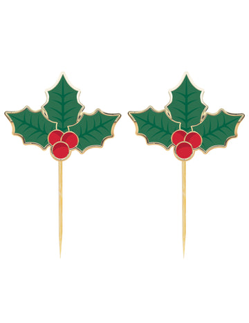 10 drvenih štapića za božićne koktele s božikovinom cm