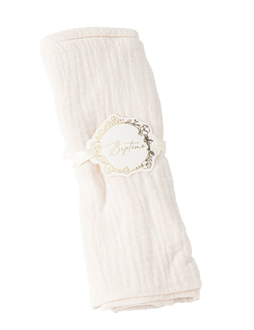 10 prstenova za salvete za krštenje od krem i zlatno bijelog papira