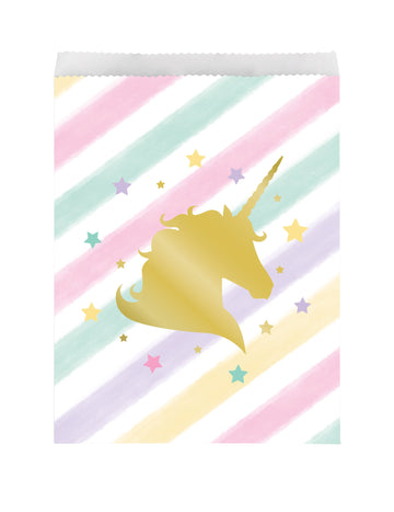 10 papirnatih vrećica s jednorogom 23 x 17 cm pastelne zvijezde