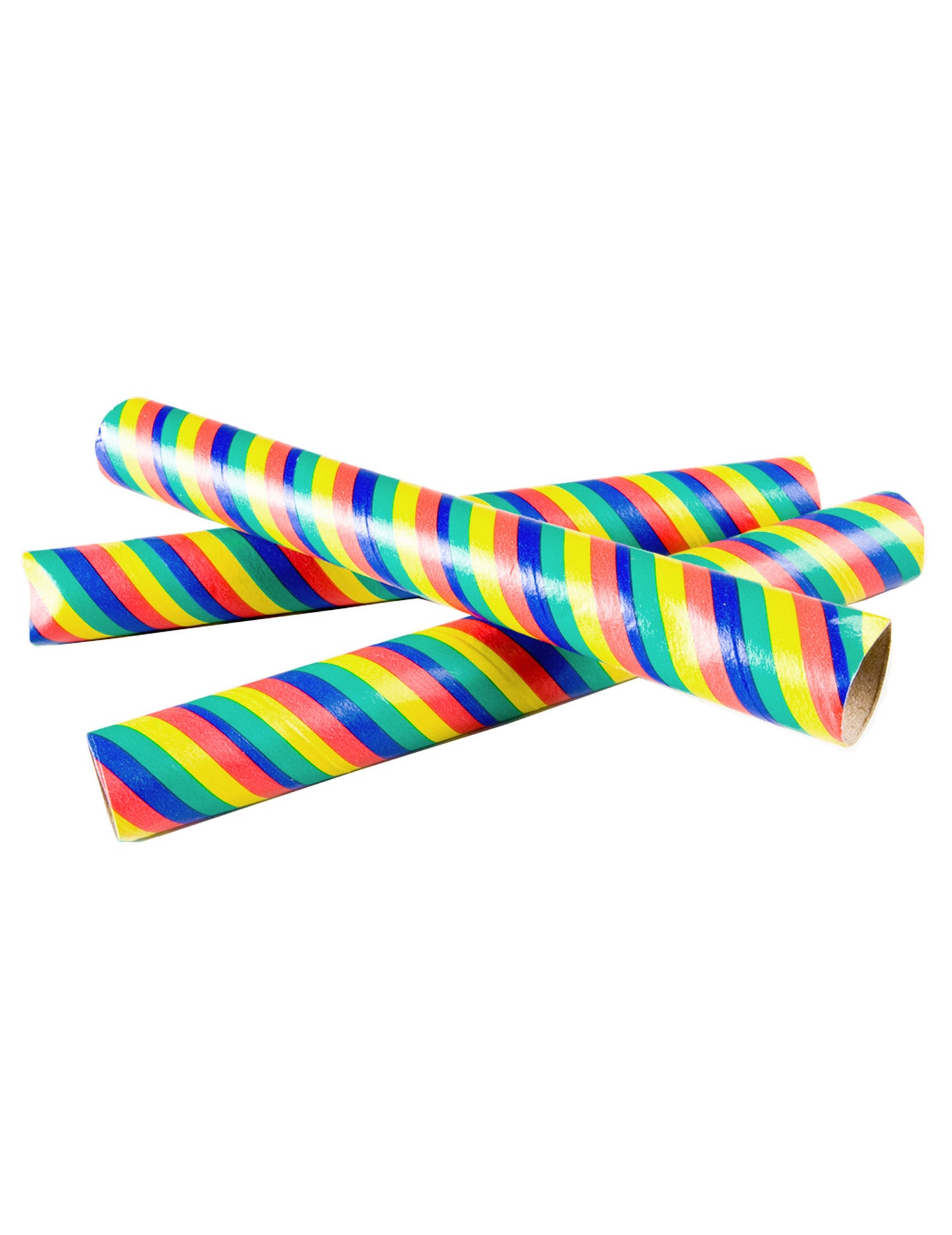 Lot de 10 sarbacanes multicolores pour fête à rayures