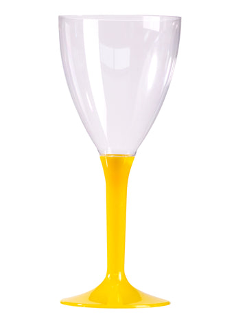 10 vinskih čaša sa žutim drškama, 160 ml, za rođendan