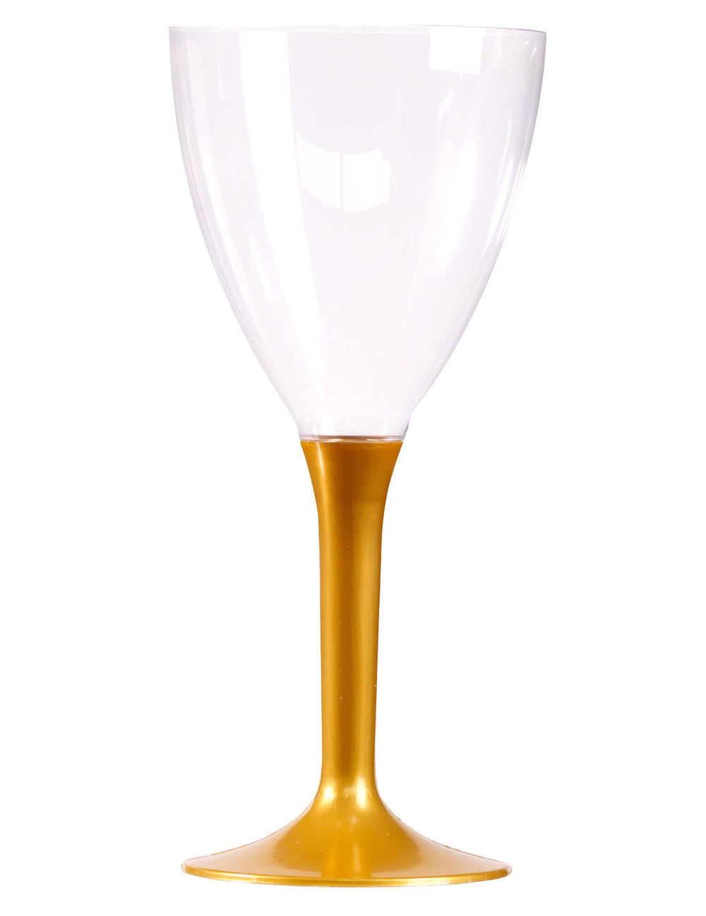 Čaša za vino sa stalkom prozirna i zlatna