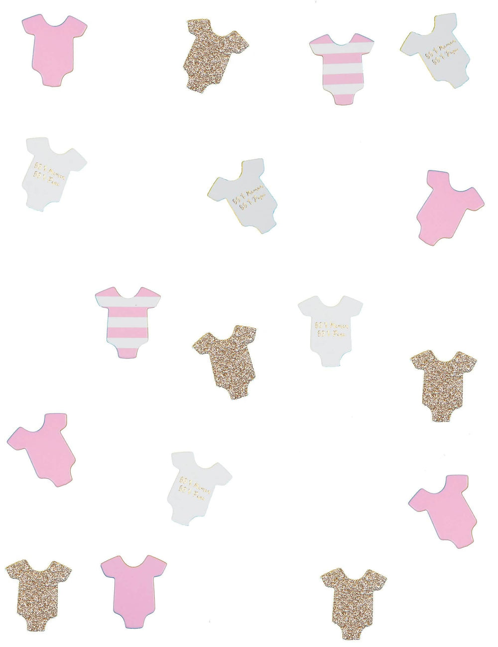 konfeti za stol body beba za baby shower roza pailletés et rayés